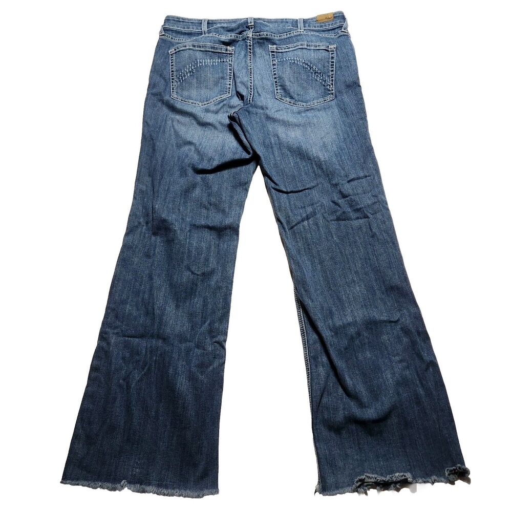 Ariat Womens 33R Natalia Wide Leg Denim Trouser Frayed Hem Jeans - Picture 2 of 13